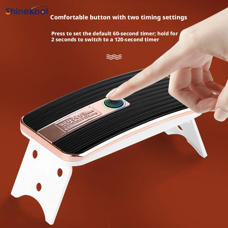 Фото SHINEKNOT 36W Мини-лампа для ногтей, портативная, с питанием от USB, многофункциональная УФ-лампа, ручная светодиодная лампа для маникюра, складная подставка, легкость переноски №2