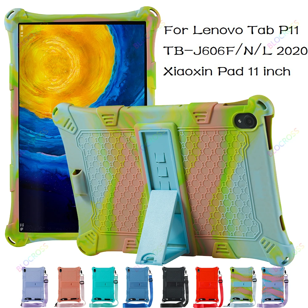 

Soft Silicon Case for Lenovo Tab P11 TB-J606F 11" Tablet Stand Cover for Lenovo Tab P11 Xiaoxi TB-J606F 11 Inch 2020 Soft Shell