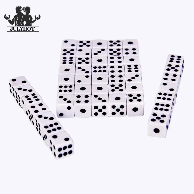

50 Pcs/Lot 8mm Dices White Square Corner Standard Six Sided Dice Hexahedron Acrylic Dice Club Party Table Playing Games