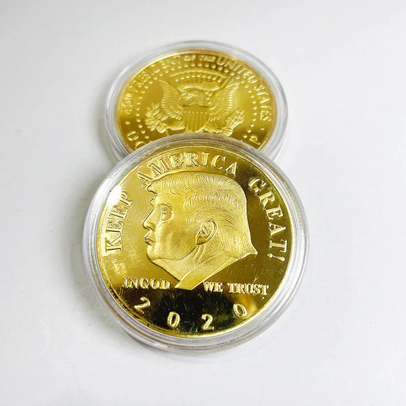 

1Pcs Home Decoration Commemorative Coin Nice Gift Collectible President Figure Pattern Iron Gold/Silver MAGA