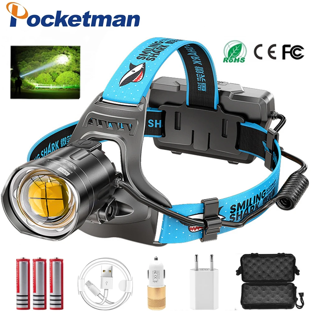 

Most Powerful XHP90/XHP100 LED Headlamp Rechargeable 18650 Headlight 500M Long Range Waterproof Head Lamp for Camping Hiking