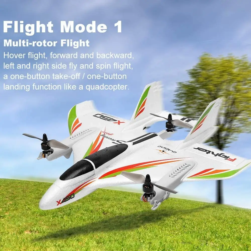 

Wltoys Xk X450 Remote Control Aircraft 2.4g 6ch Fixed Wing Glider 3 Flight Modes Vertical Take-off Landing Brushless Helicopter