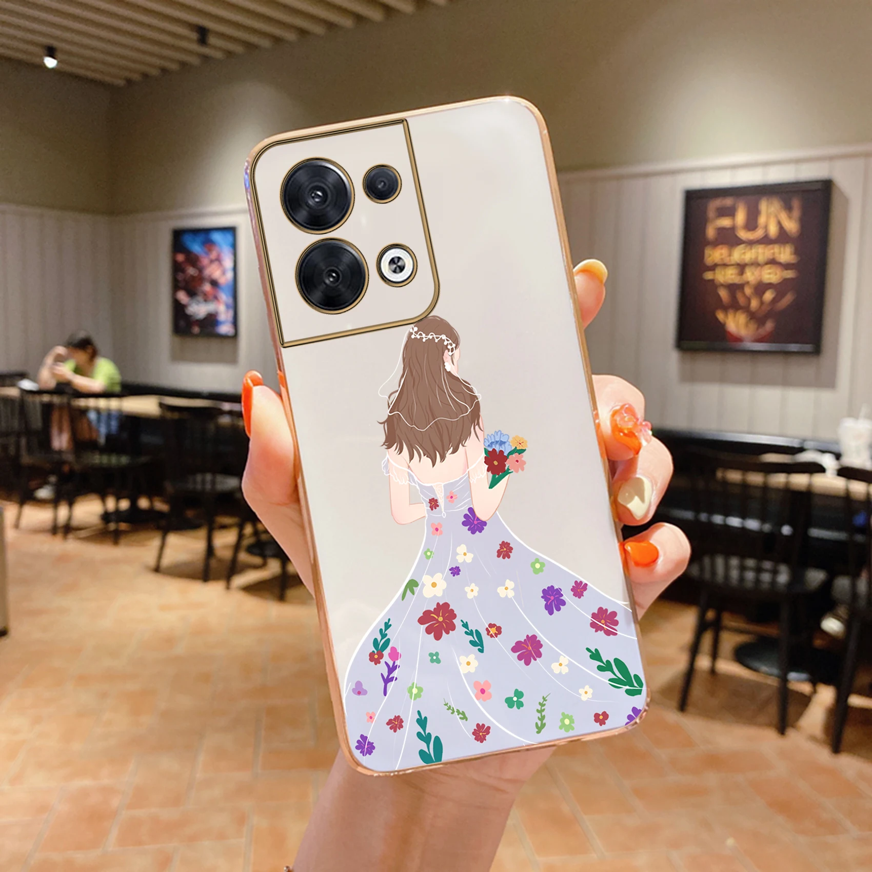 

Силиконовый чехол с цветочным рисунком невесты для Oppo Reno 8T 8Z 8 6 7 9 Pro 7 Pro 6 Pro 8 Pro 5 Pro 9 Pro Plus 6Z 7Z 5K