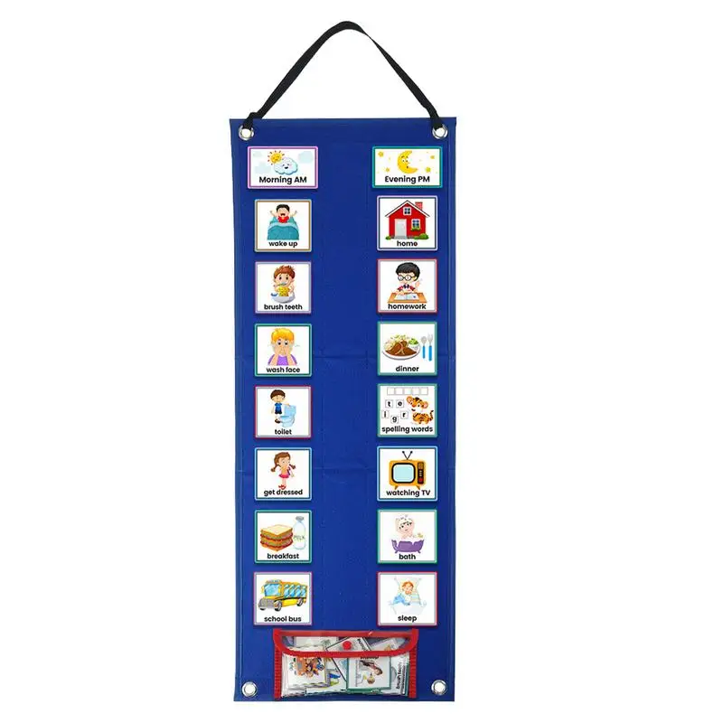 

Kids Visual Schedule Montessori Toys Parish Learning Educational Time Activity Set Good Habits Training Games For 3-6 Years Old