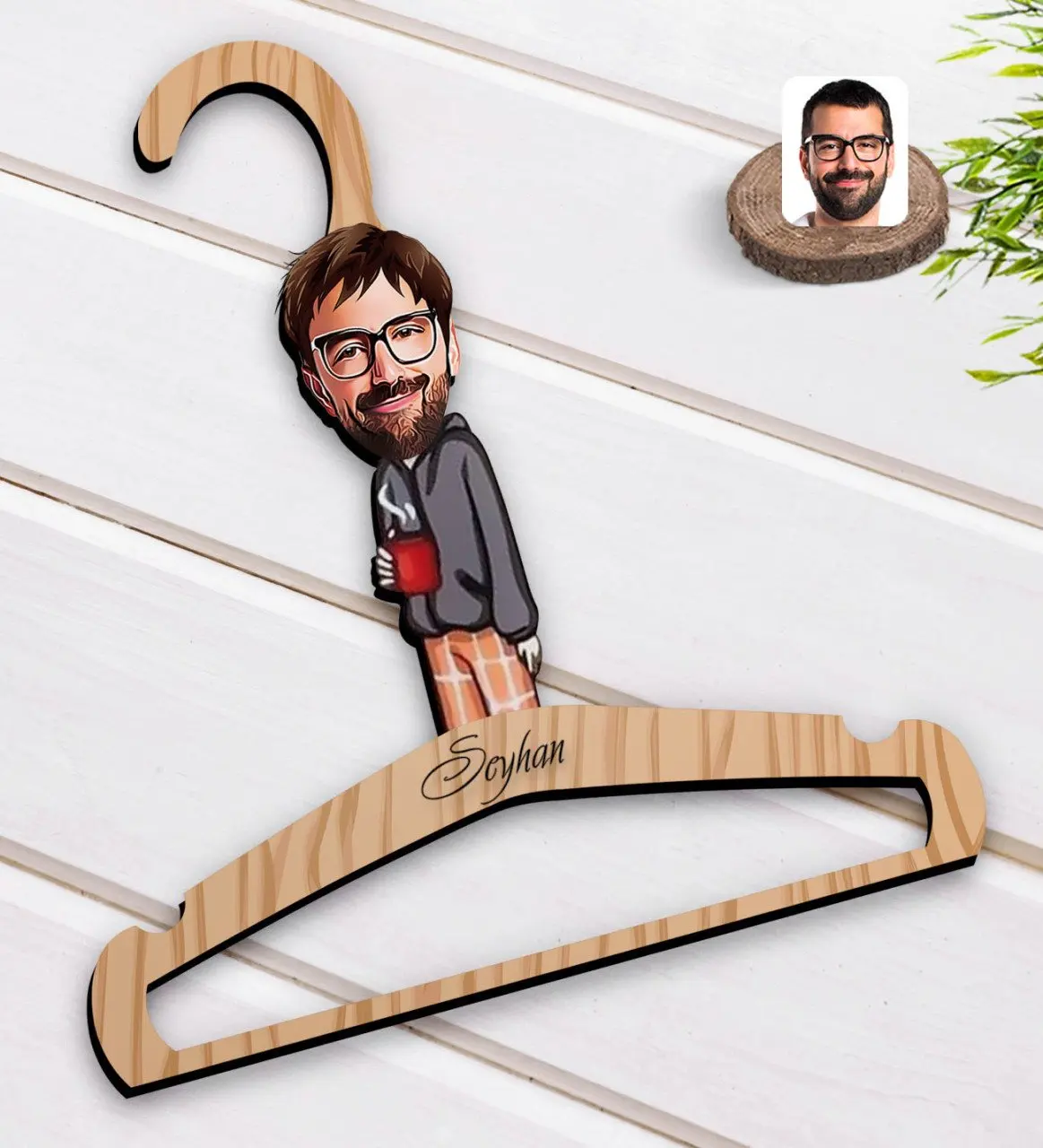 

Персонализированное мужское карикатура на деревянное платье, асационали-60