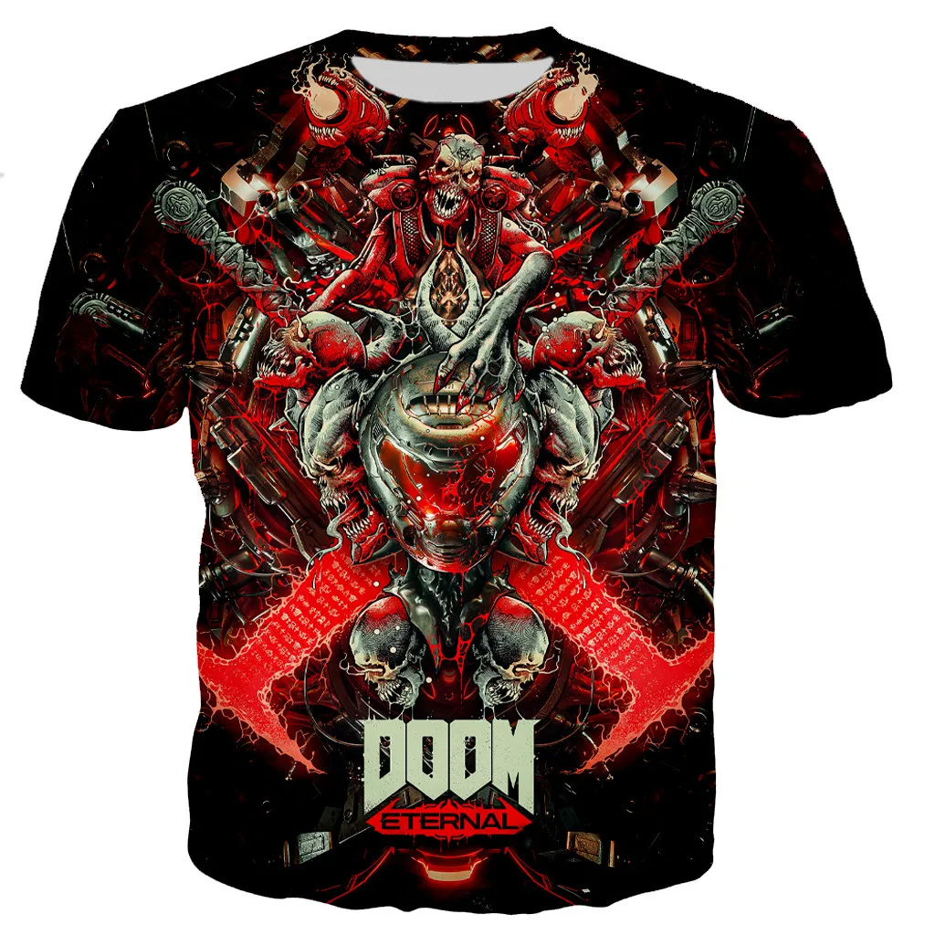 

Doom T-Shirts FPS Game 3D Print Streetwear Men Women Cool Oversized O-Neck T Shirt Harajuku Fashion Kids Boys Tees Tops Clothing