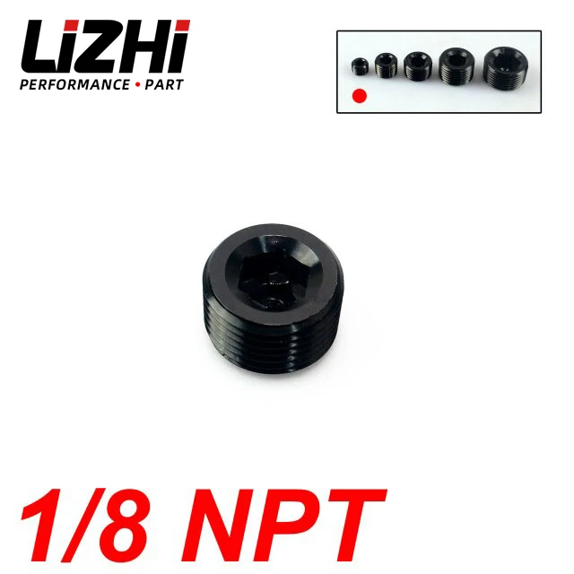 

LIZHI RACING - 1/8" NPT Pipe Thread Allen Socket Plug black npt plug LZ-SL932-02