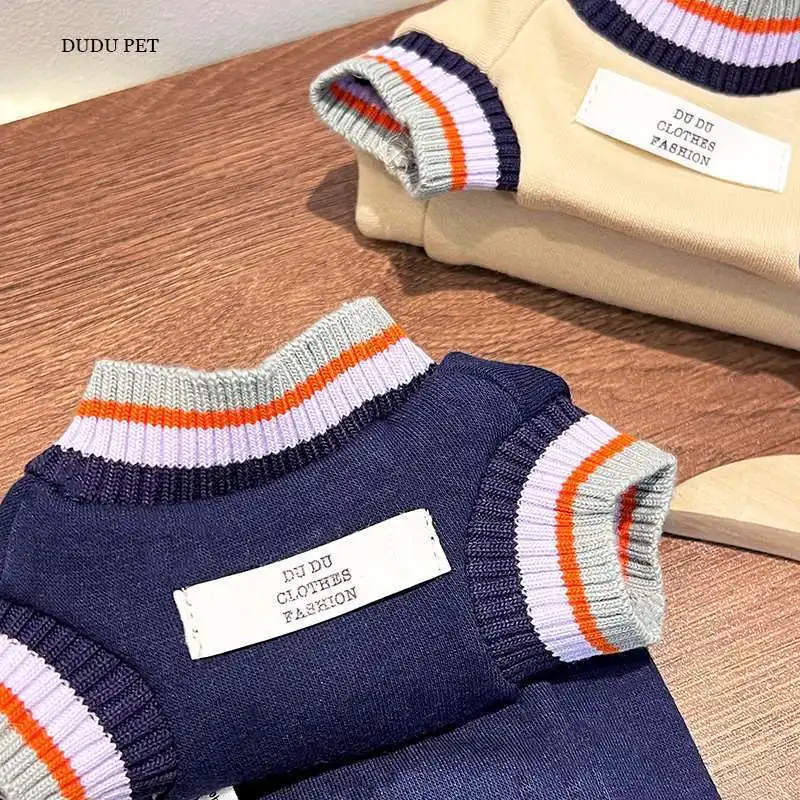 

Stripe Hoodie Pet Dog Clothes Cotton Sweatshirt Clothing Dogs Small Cute Chihuahua Warm Autumn Winter Apricot Color Boy Mascotas