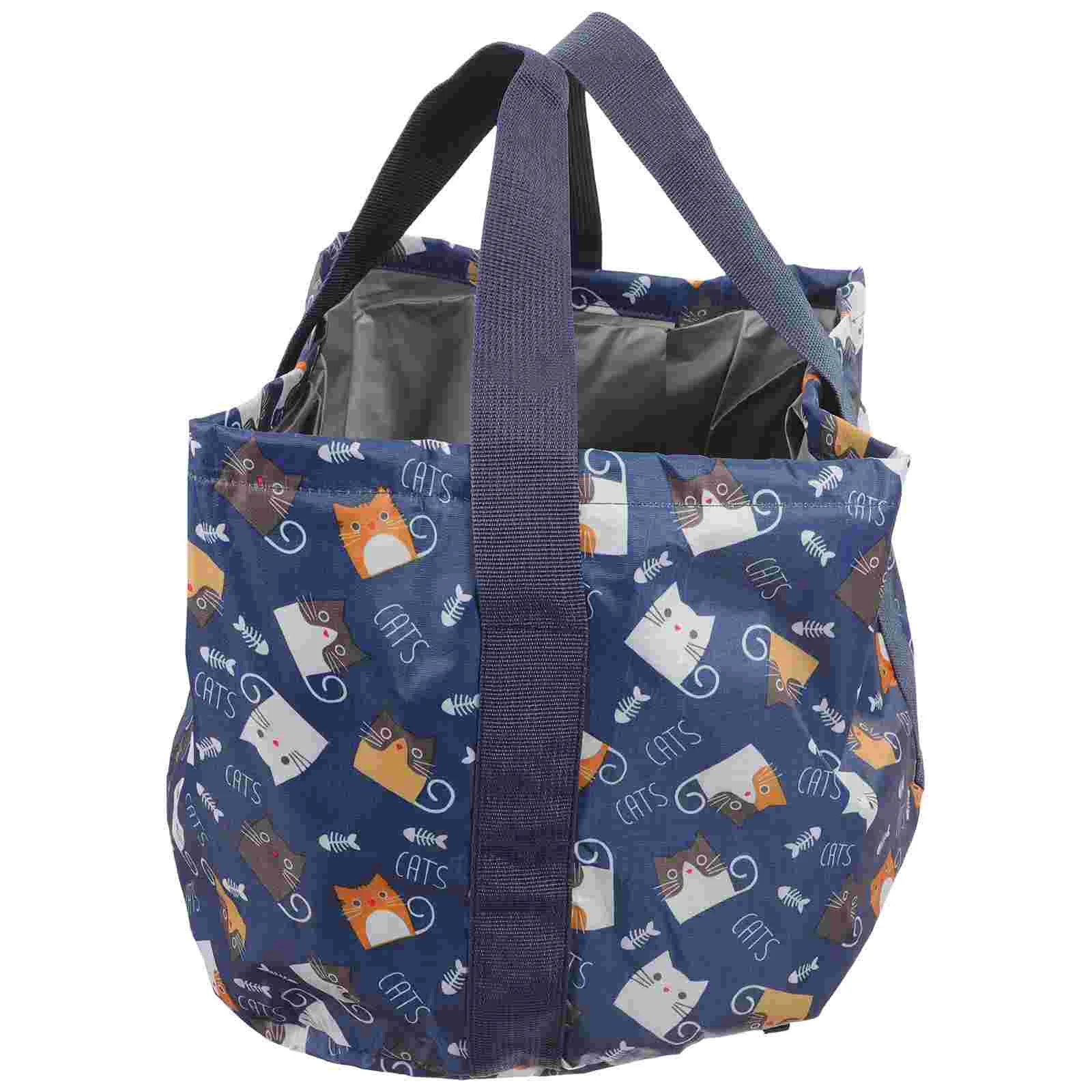 

Basin Tub Foot Water Bucket Bath Portable The Cat Collapsible Polyester Soaking Feet Travel