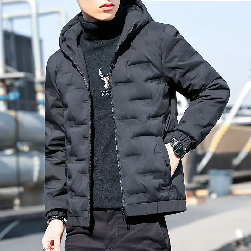 2022 Winter coat Men's Jacket Windproof Pilot Fashion collar Spring and autumn casual quilted warm zipper