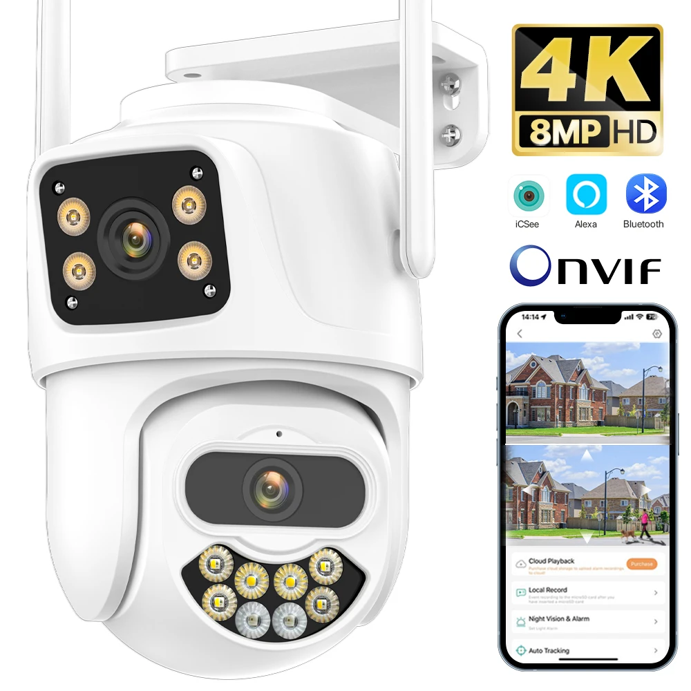

IP-Камера уличная с Wi-Fi, 8 Мп, 4K, HD, 1080P, 4 МП