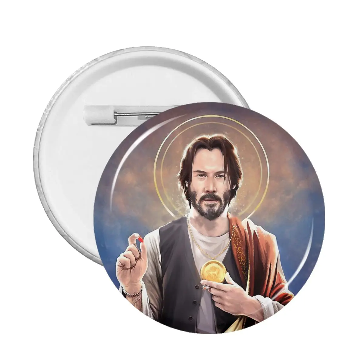 

John Wick Keanu Reeves Saint Keanu Of Reeves Pin Badge Decoration Pins For Lovers Badges Brooches For Bag
