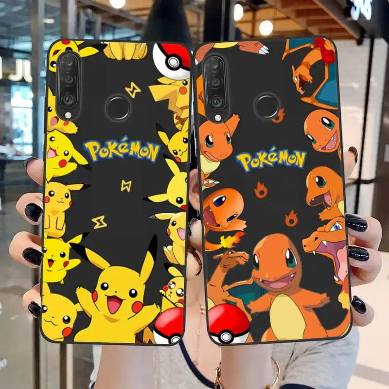 

Pokemon Pikachu Charmander Squirtle Bulbasaur Phone Case For Huawei P20 P30 P40 P50 Lite E P Mate 50 40 30 20 Pro