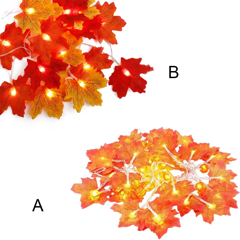 

1.5/3/6m Maple Leaf Shape LED Light String Halloween Yard Decoration Lamp Thanksgiving Party Lighting 10/20/40 LED Light String