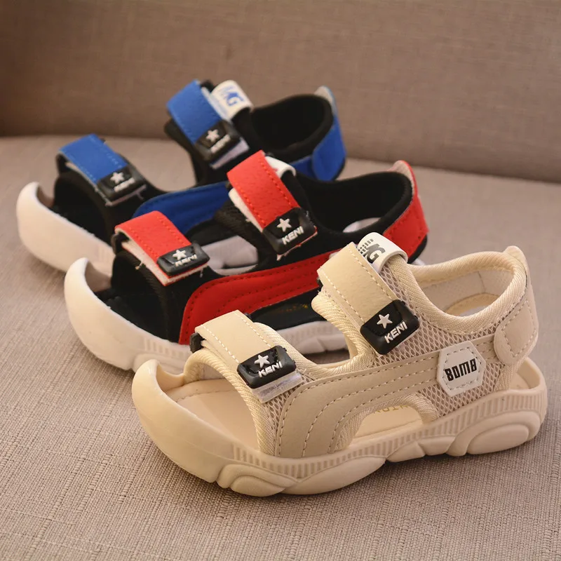 2023 Summer Children Shoes Boys Soft Soles Beach Shoes Male Baby Baotou Anti-kick Children's Sandals Princepard Summer Sandals enlarge