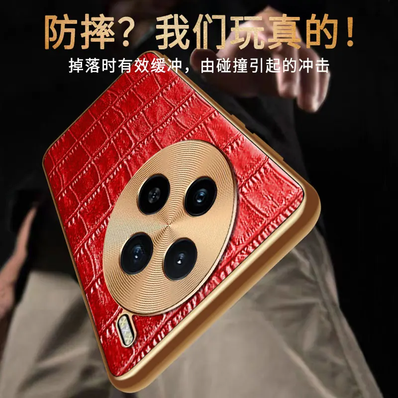 Мобильный телефон для VIVO X100 Vivo Pro X 100 Защита объектива с крокодиловым узором