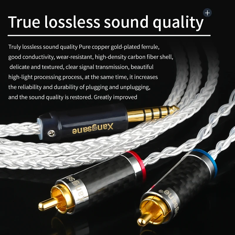 Медный посеребренный 4 сбалансированный кабель для 2rca triple lotus 5N