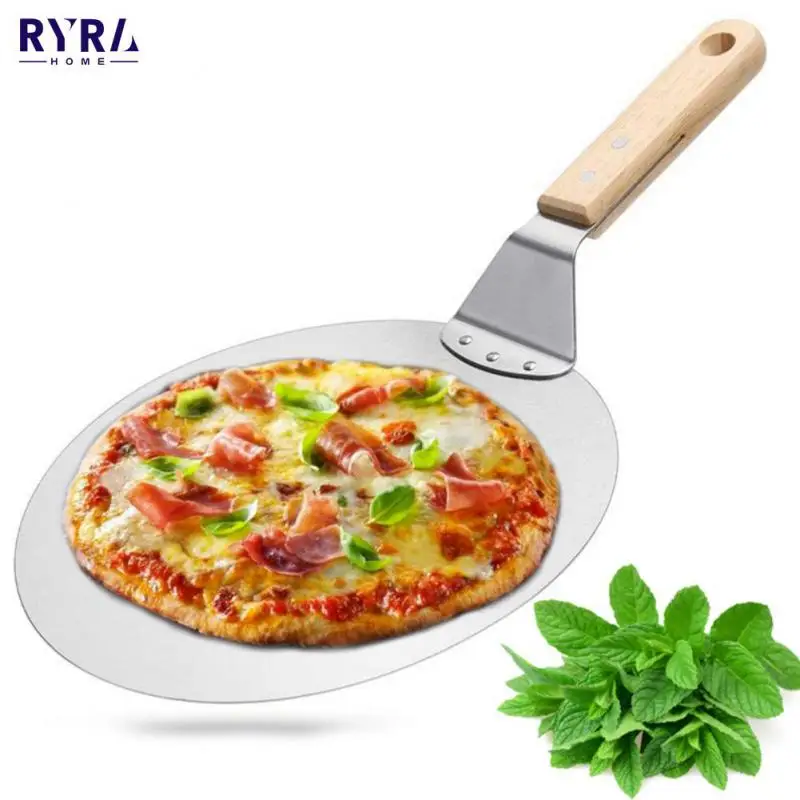 

Stainless Steel Wooden Handle Large Round Shovel Cake Shovel Three Piece Set Wooden Handle Pizza Shovel For Kitchen Accessories