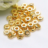 diy jewelry accessories flat bead 14k18k gold plated brass spacer beads for jewelry making supplies loose beads wholesale lots