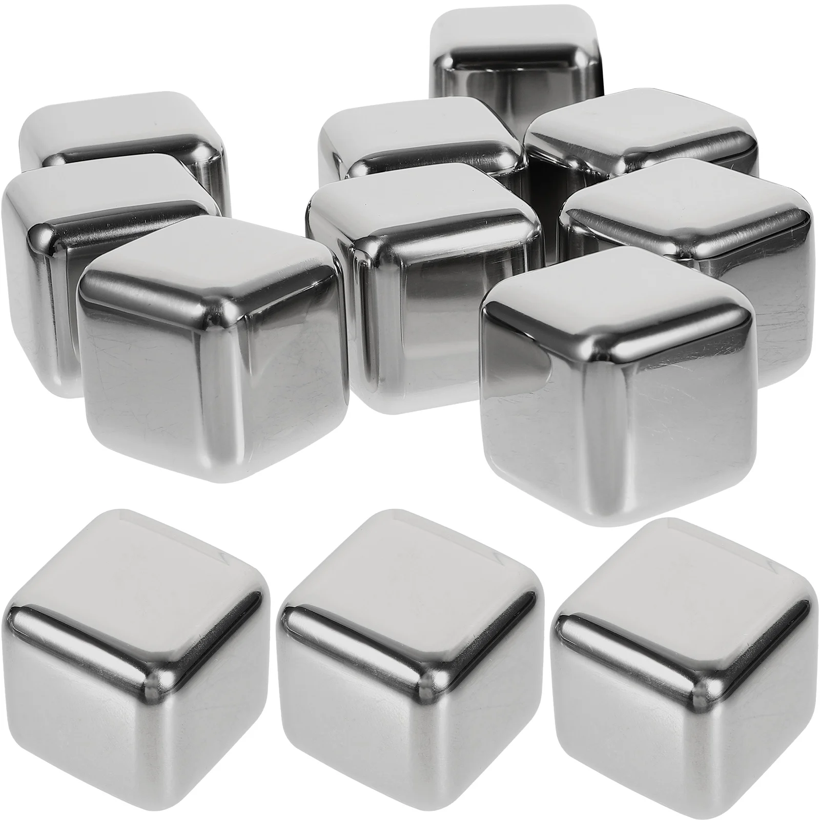 

12 Pcs Metal Ice Cubes Drinks Chilling Accessories Stainless Steel Reusable Household 304 Practical Whisky