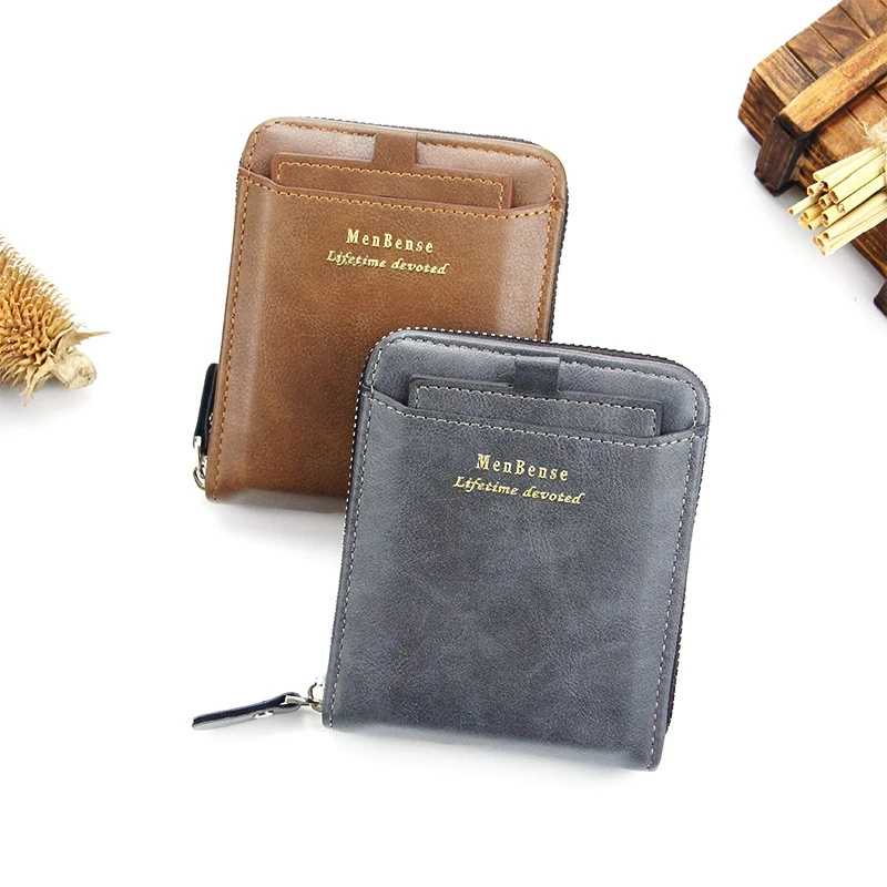 

Vintage Small Men's Wallet Pu Leather 2022 Short Purse Men Hasp Zipper Clutch Solid Porte Feuille Hommes Porte Monnaie Homme