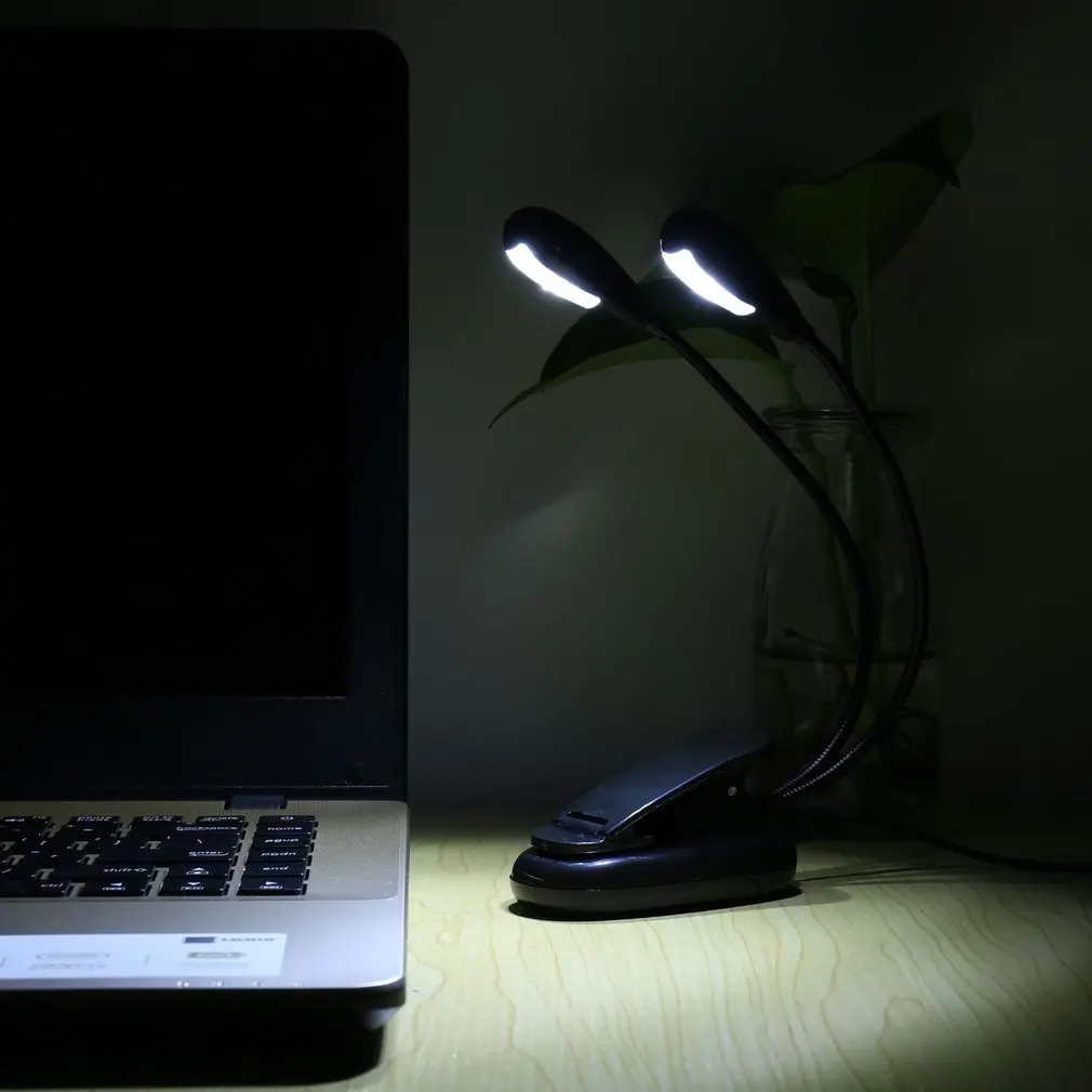 Музыкальная подставка для пианино лампа чтения с двумя USB-портами 4 светодиода