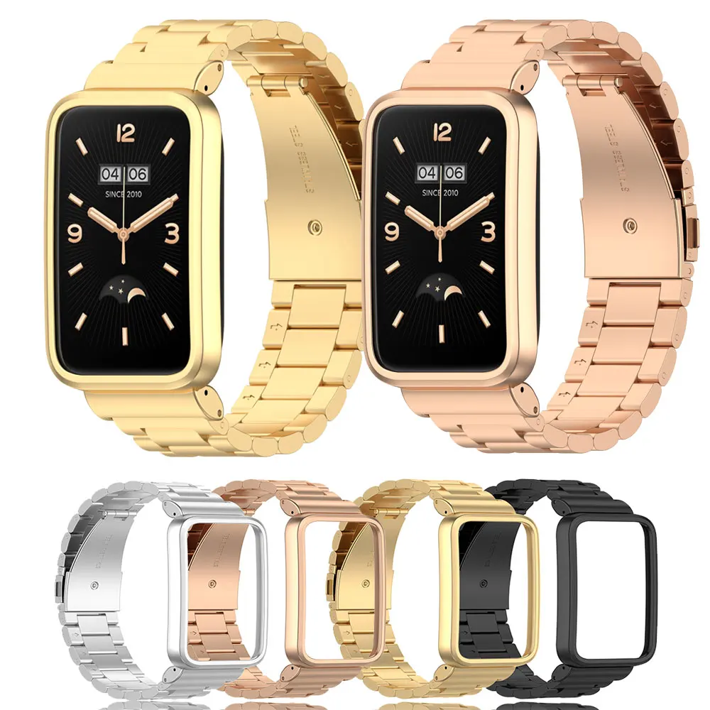 

Stainless Steel Metal Strap + Protection Case For Redmi Band 2 Smart Watch Bracelet For Xiaomi Redmi band2 Shell Cover Bumper