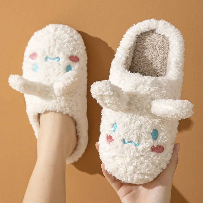 Cartoon Home Fuzzy Slipper for Women Cute Rabbit Girls House Faux Fur Ladies Slippers Winter Indoor Warm Plush Shoes Slides