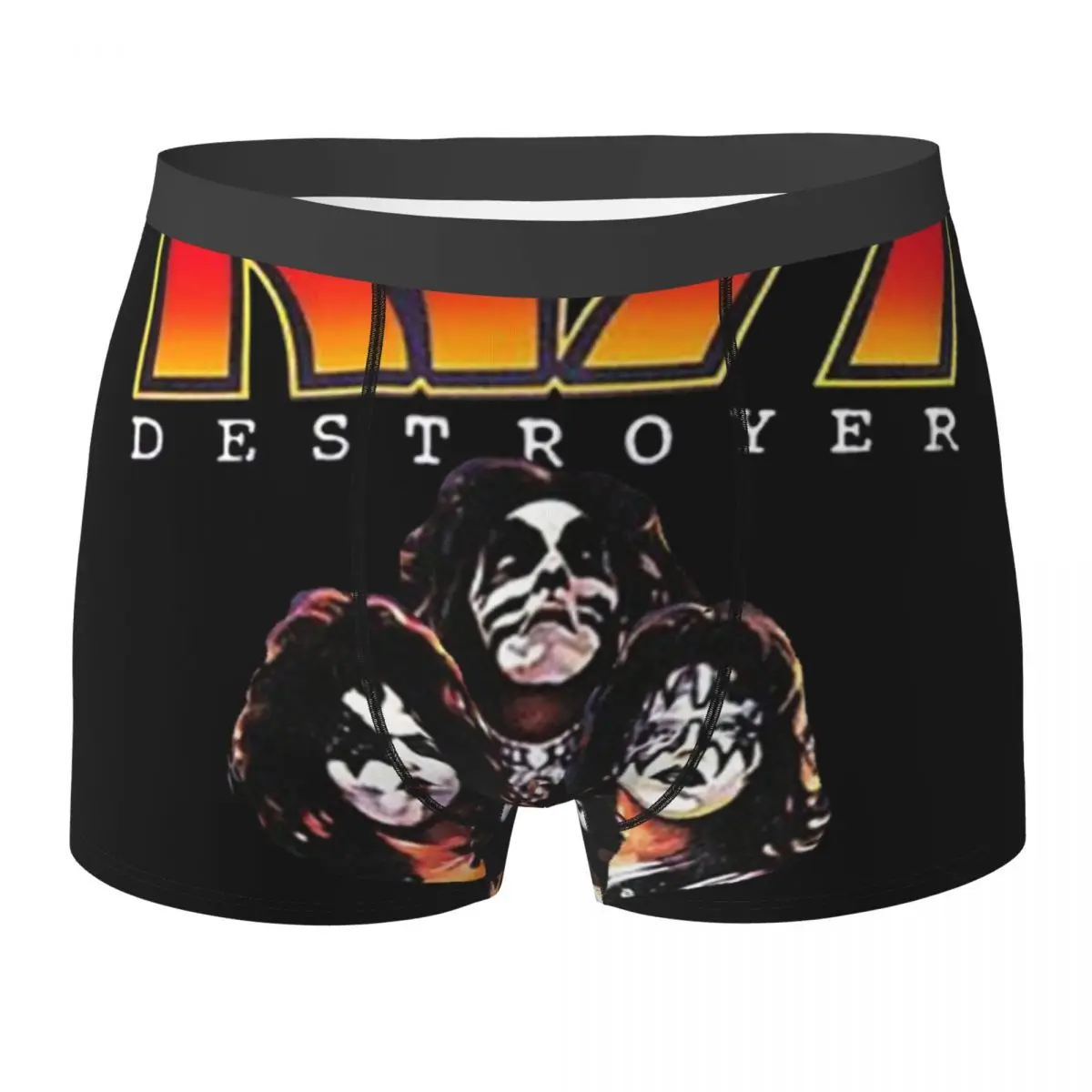 

Kiss Underwear Destroyer Men Shorts Briefs Breathable Trunk Trenky Printed Plus Size Panties