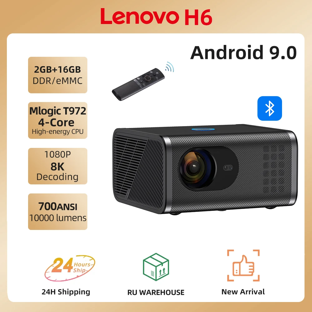 

Проектор Lenovo Air H6, 8K Full Hd, 1080P, 700 Ansi лм
