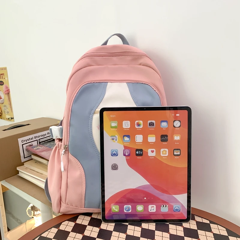 Newest Large Capacity Girls School Book Shoulders Backpack Women Bags Letters Female Bagpack Travel Laptop Bolsa Mochila Pink