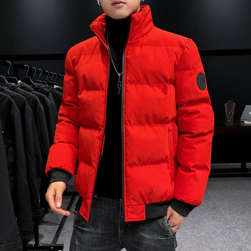 

Men's Cotton-padded Jacket 2022 Winter Trend Tiger Head Logo Short Padded Men's Jacket Thick Casual Down Padded Jacket Men AUSO