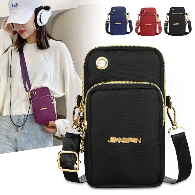 

New Balloon Mobile Phone Crossbody Bags for Women Fashion Women Shoulder Bag Cell Phone Pouch With Headphone Plug 3 Layer Walle