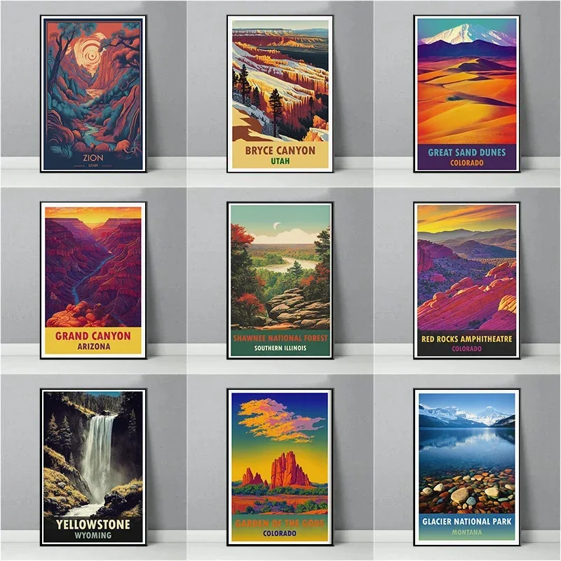 Рисунок на холсте с изображением пейзажа Большого каньона Красного ботаническая