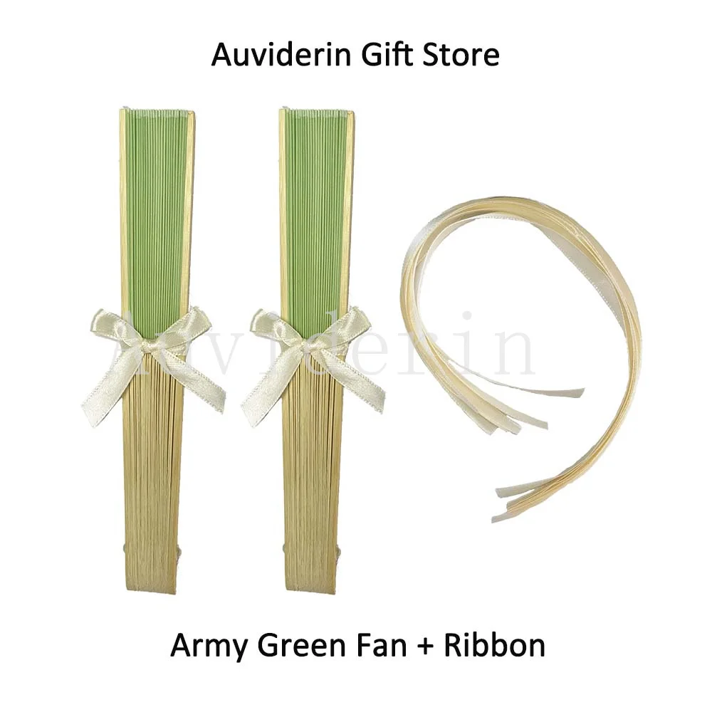 100 шт. ручной веер 110/120 персонализированный складной в тон ленточный бант виде