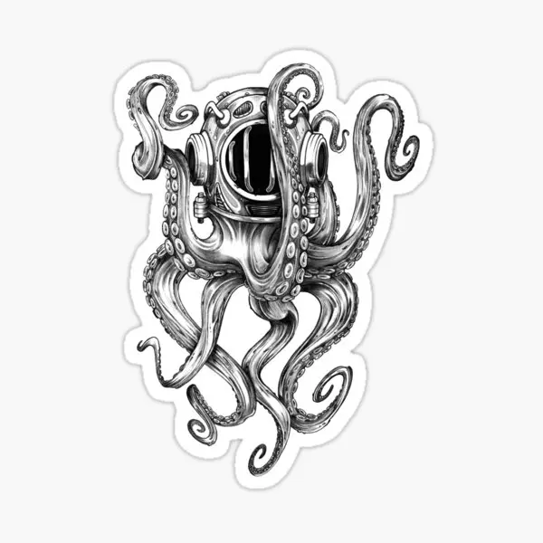 

Осьминог, подводное плавание, 5 шт., наклейки для наклеек, Забавный ноутбук, багажная комната, задний декор, украшения, бампер, детский аниме