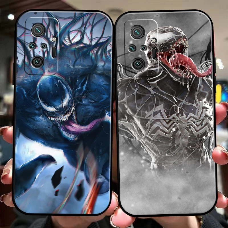 

Marvel Venom COOL Phone Case For Xiaomi Redmi 9 10 9i 9AT 9T 9A 9C Note 9 9T 9S 10 Pro 10S 5G Soft Carcasa Liquid Silicon Coque