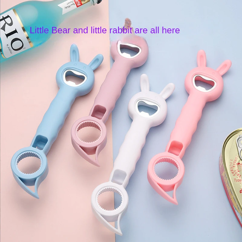 

Creative Multi-Purpose Four-in-One Bottle Opener Cans Beer Beverage Non-Slip Labor-Saving Can Can Openers