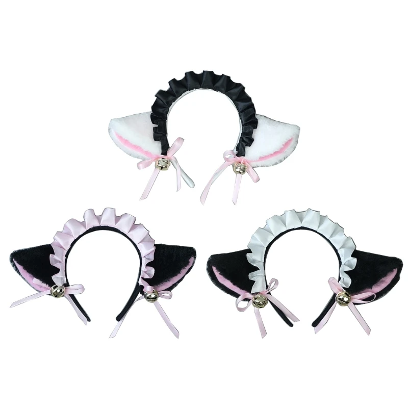 

Plush Cat Ear Headband ComicCon Costume Hairband Women Themed Party Hairhoop