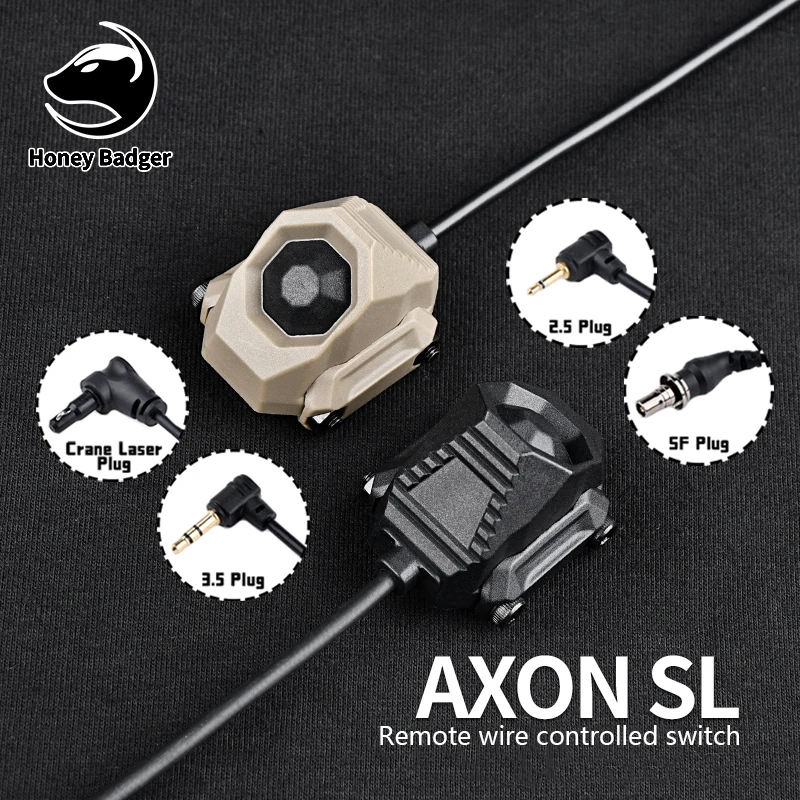 

WADSN AXON-SL Remote Wire Control Switch M300 M600 Flashlight PEQ NGAL OGL Laser Accessory Tactical Button SF/2.5/3.5/Crane Plug