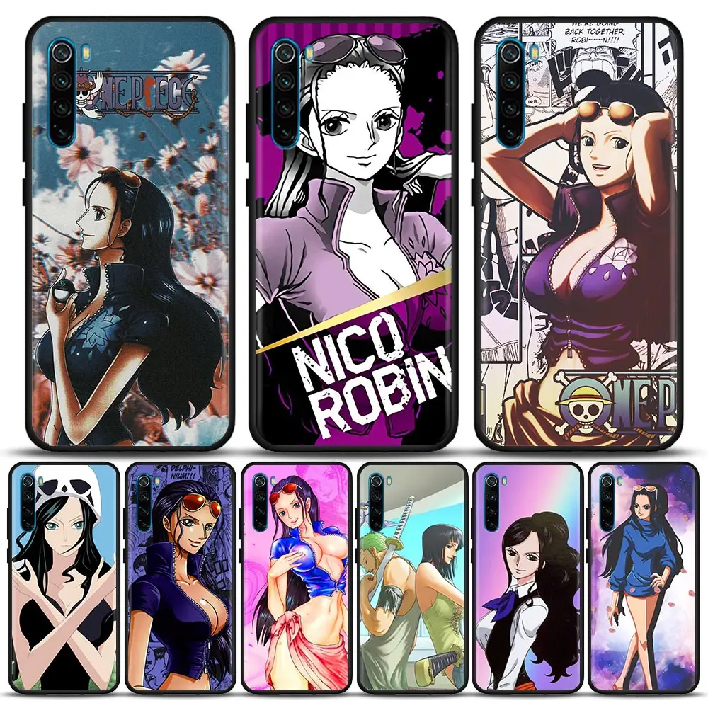 

One Piece Nico·Robin Phone Case for Redmi Note 7 8 8T 9 9S 9T 10 11 11S 11E Pro Plus 4G 5G Silicone Case BANDAI