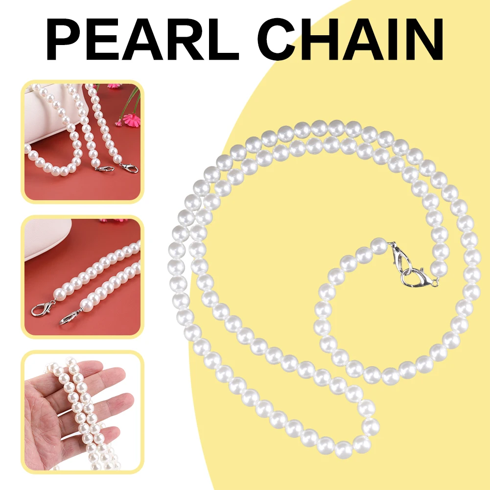 

90cm Pearl Strap for Bags Handbag Handles DIY Purse Replacement Long Beaded Chain for Shoulder Bag Straps Pearl Belt