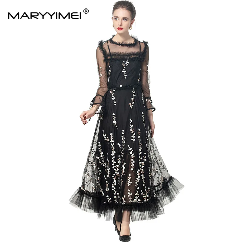 MARYYIMEI Женское платье из полиэстера и хлопка