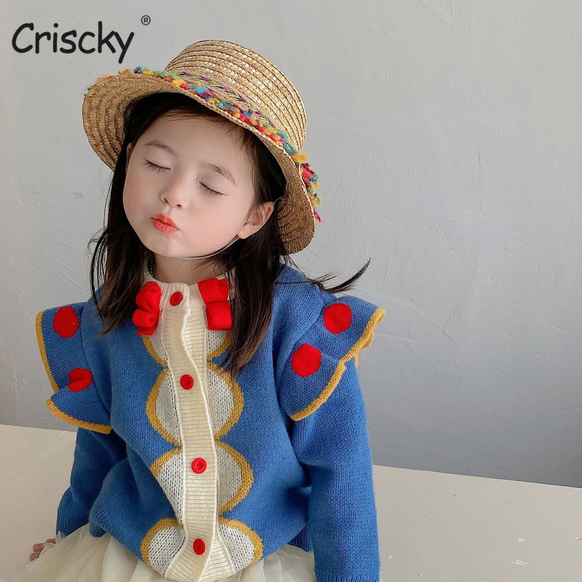 

Criscky Infant Sweet Kids Baby Girls Cardigan Coat Autumn Winter Cute Baby Girls Long Sleeve Knit Children's Cardigan Coat