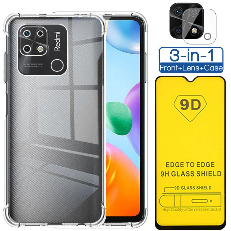

Tempered Glass For Xiaomi Redmi Note 10 Pro Case Redmi 12 11 Pro Plus 10C 9T 5G 9A 9C NFC Silicon Cover Redmi Note 10Pro 10S