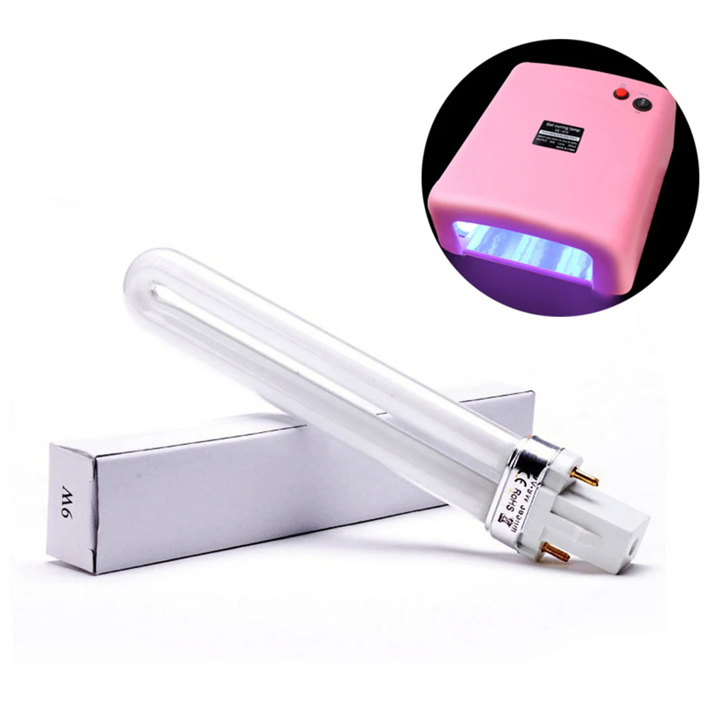 

9W UV Nail Art Lamp Tube Light Bulbs Gel Dryer Replacement Curing Make Up 1-10pcs U Shape Ultraviolet Light Bulb Tube