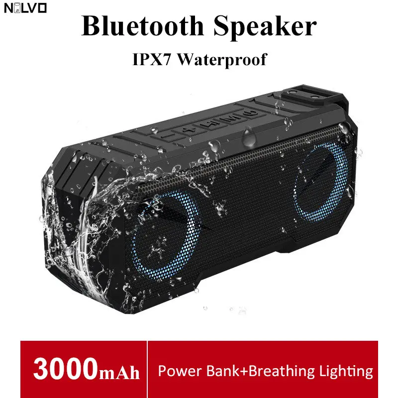 

Объемный HIFI басовый динамик 360 °, двойной сабвуфер, Bluetooth-динамик со светодиодной подсветкой, водонепроницаемый мобильный внешний аккумулятор IPX7