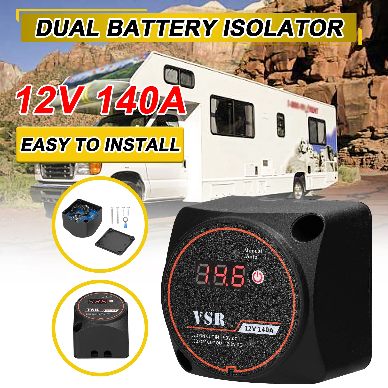 Регулятор изоляции аккумулятора 12 В 140 а с цифровым дисплеем |