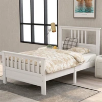 for kids platform twin whitegray solid wood bed frame with headboard and footboardno box spring neededeasy assembly