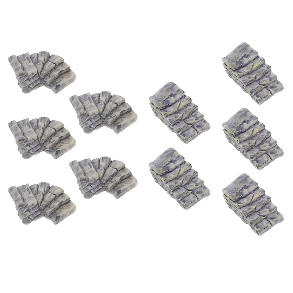 

10 Pcs Fish Tank Decor Stair Ornaments Micro Landscape Mini Resin Stone Moss Craft Accessories Miniature Fairy Garden